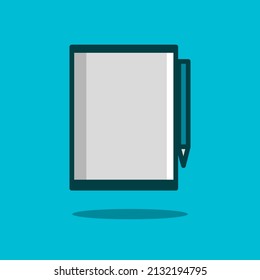 Tablet pad icon flat design vector. Colorful logo with soft background. Abstract graphic illustration.