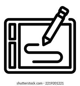 Tablet pad icon outline vector. Drawing cell. Computer tool