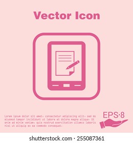 tablet pad with sheet of paper.