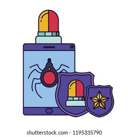 tablet with padlock isolated icon