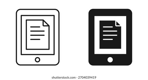  tablet page icon set, vector illustration .