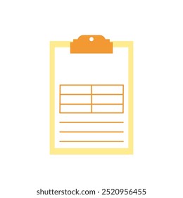 Tablet for paper. Clipboard. Table, form, document. Simple flat vector illustration.