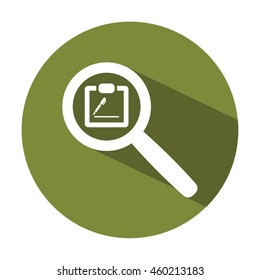 Tablet with paper icon. Flat design.