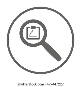 Tablet with paper icon. Flat design.