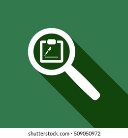 Tablet with paper icon. Flat design.