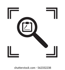 Tablet with paper  icon, isolated. Flat  design. 