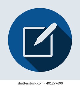 tablet with paper icon isolated vector flat design