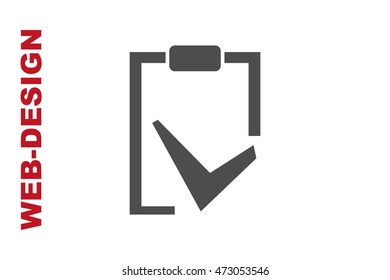 Tablet with Paper Icon Vector, author portfolio web-design