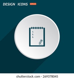 tablet with paper. icon. vector design