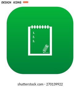 tablet with paper. icon. vector design