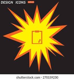 tablet with paper. icon. vector design