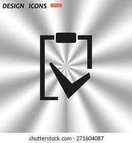 tablet with paper. icon. vector design
