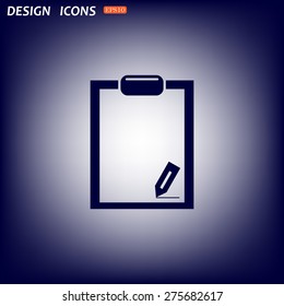 tablet with paper. icon. vector design