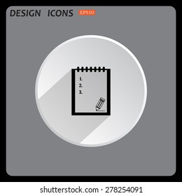 tablet with paper. icon. vector design