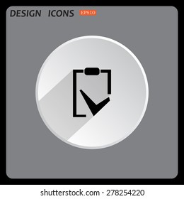 tablet with paper. icon. vector design