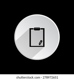 tablet with paper. icon. vector design