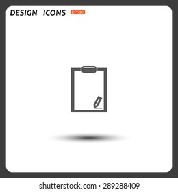 tablet with paper. icon. vector design