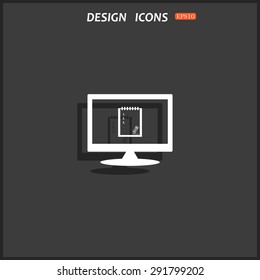 tablet with paper. icon. vector design