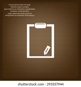 tablet with paper. icon. vector design