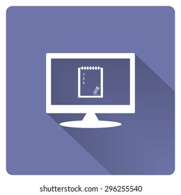 tablet with paper. icon. vector design