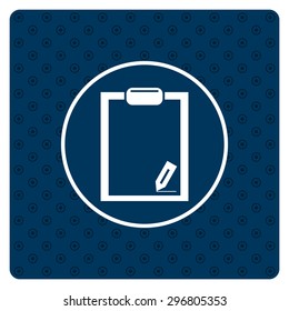 tablet with paper. icon. vector design