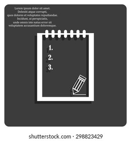 tablet with paper. icon. vector design