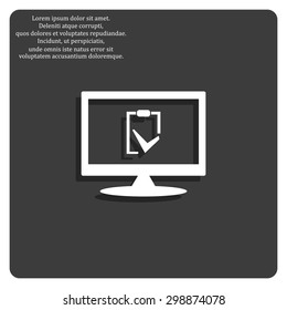 tablet with paper. icon. vector design