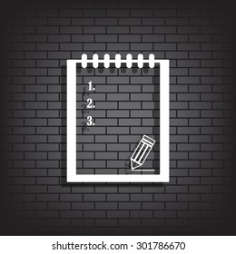 tablet with paper. icon. vector design