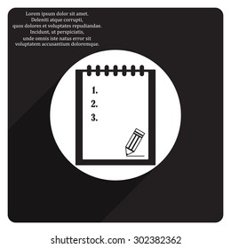 tablet with paper. icon. vector design