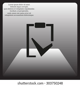 tablet with paper. icon. vector design