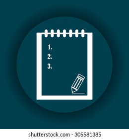 tablet with paper. icon. vector design