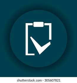 tablet with paper. icon. vector design