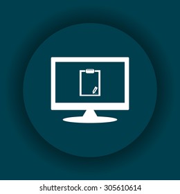 tablet with paper. icon. vector design