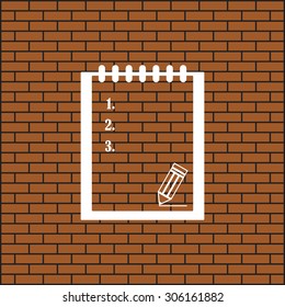 tablet with paper. icon. vector design