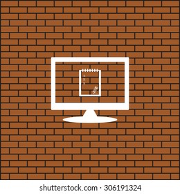 tablet with paper. icon. vector design