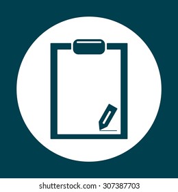 tablet with paper. icon. vector design