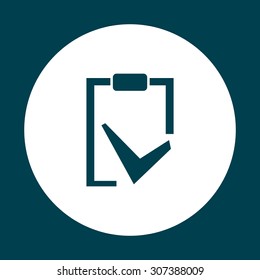 tablet with paper. icon. vector design