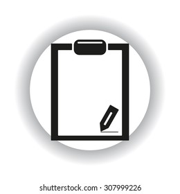 tablet with paper. icon. vector design