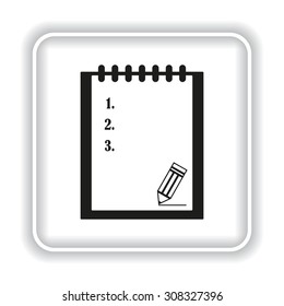 tablet with paper. icon. vector design