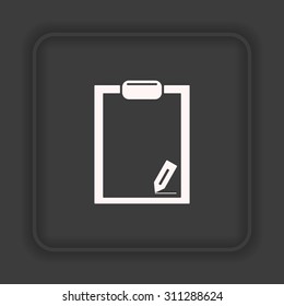 tablet with paper. icon. vector design
