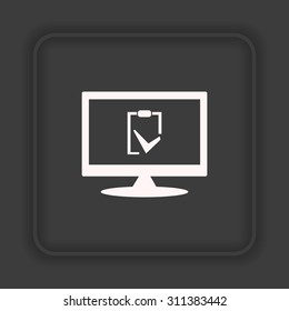 tablet with paper. icon. vector design