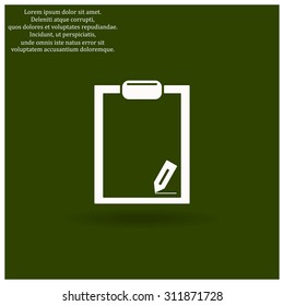 tablet with paper. icon. vector design