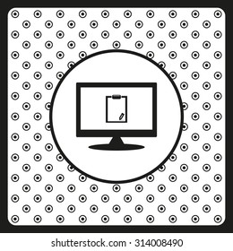 tablet with paper. icon. vector design