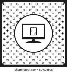 tablet with paper. icon. vector design