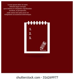 tablet with paper. icon. vector design