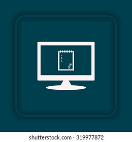 tablet with paper. icon. vector design