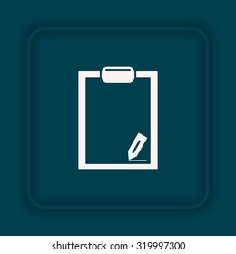 tablet with paper. icon. vector design