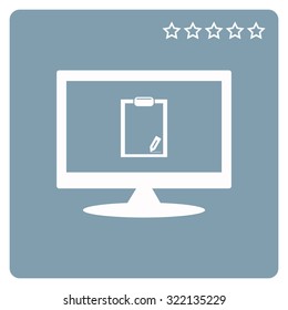 tablet with paper. icon. vector design