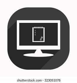 tablet with paper. icon. vector design