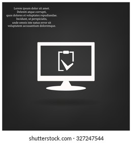 tablet with paper. icon. vector design